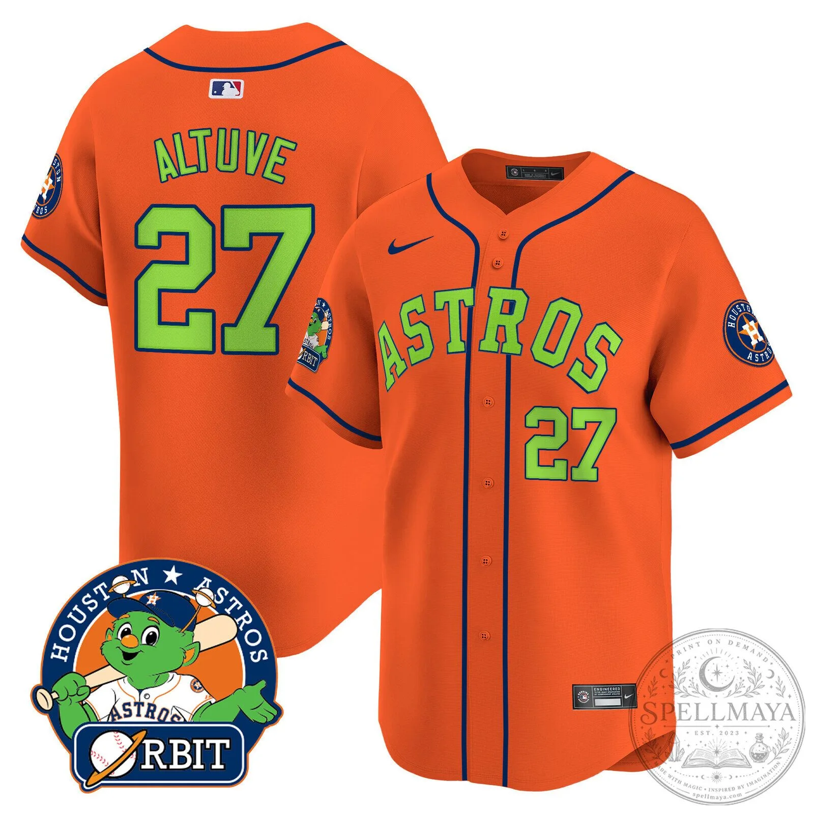 Houston Astros Jose Altuve Youth Green Replica Baseball Jersey 76 Houston Astros Jose Altuve Youth Green Replica Baseball Jersey
