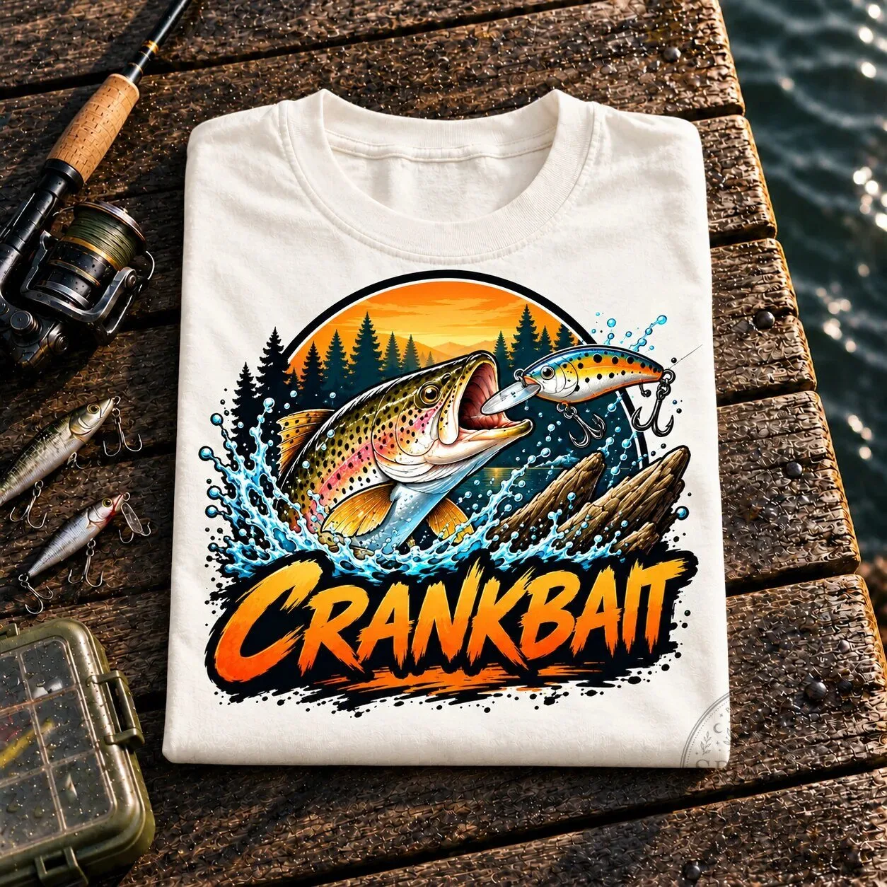 Crankbait Fishing Lure Jumping Trout Outdoor T-Shirt
