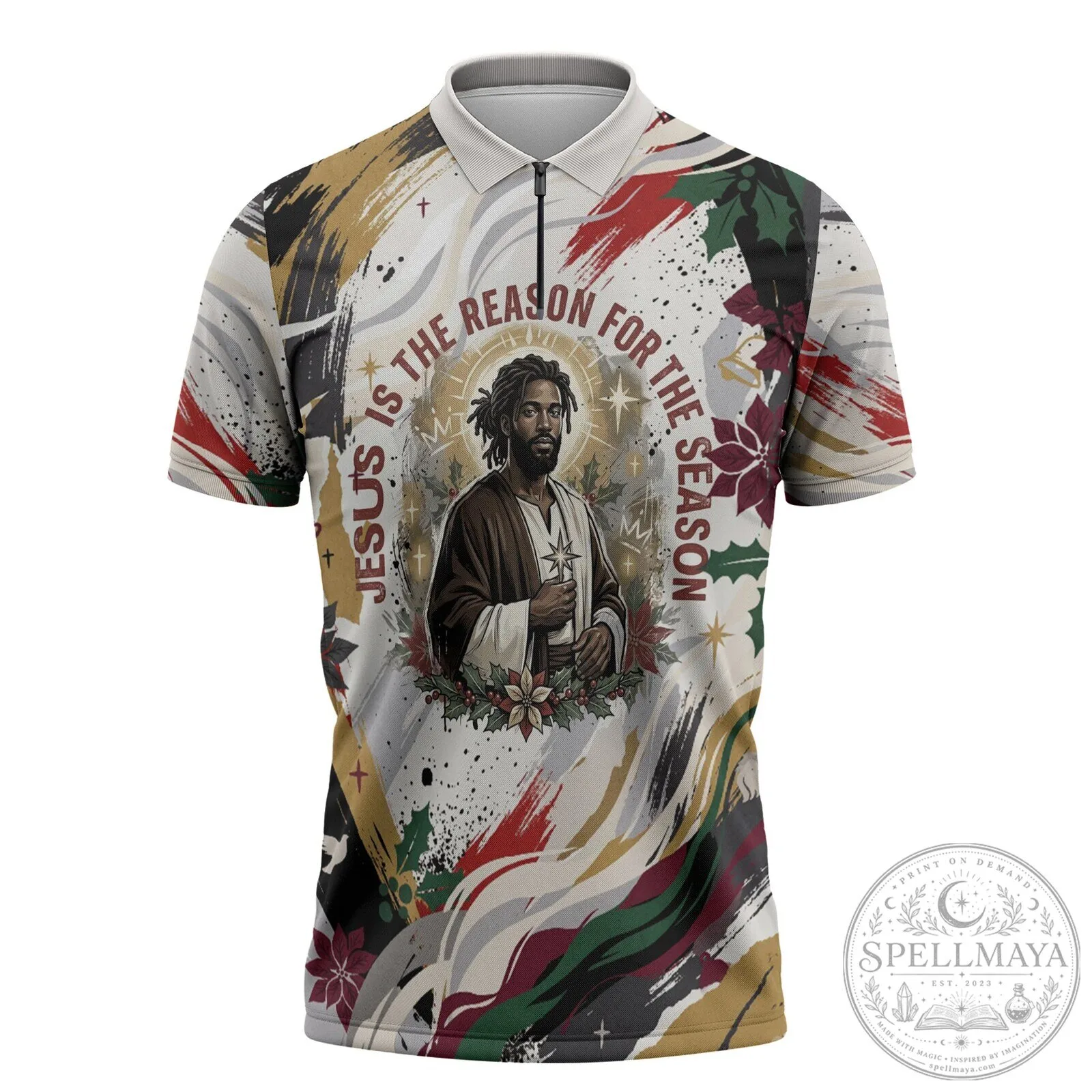 Jesus Is The Reason For The Season Christmas Black Polo Shirt 2 Jesus Is The Reason For The Season Christmas Black Polo Shirt