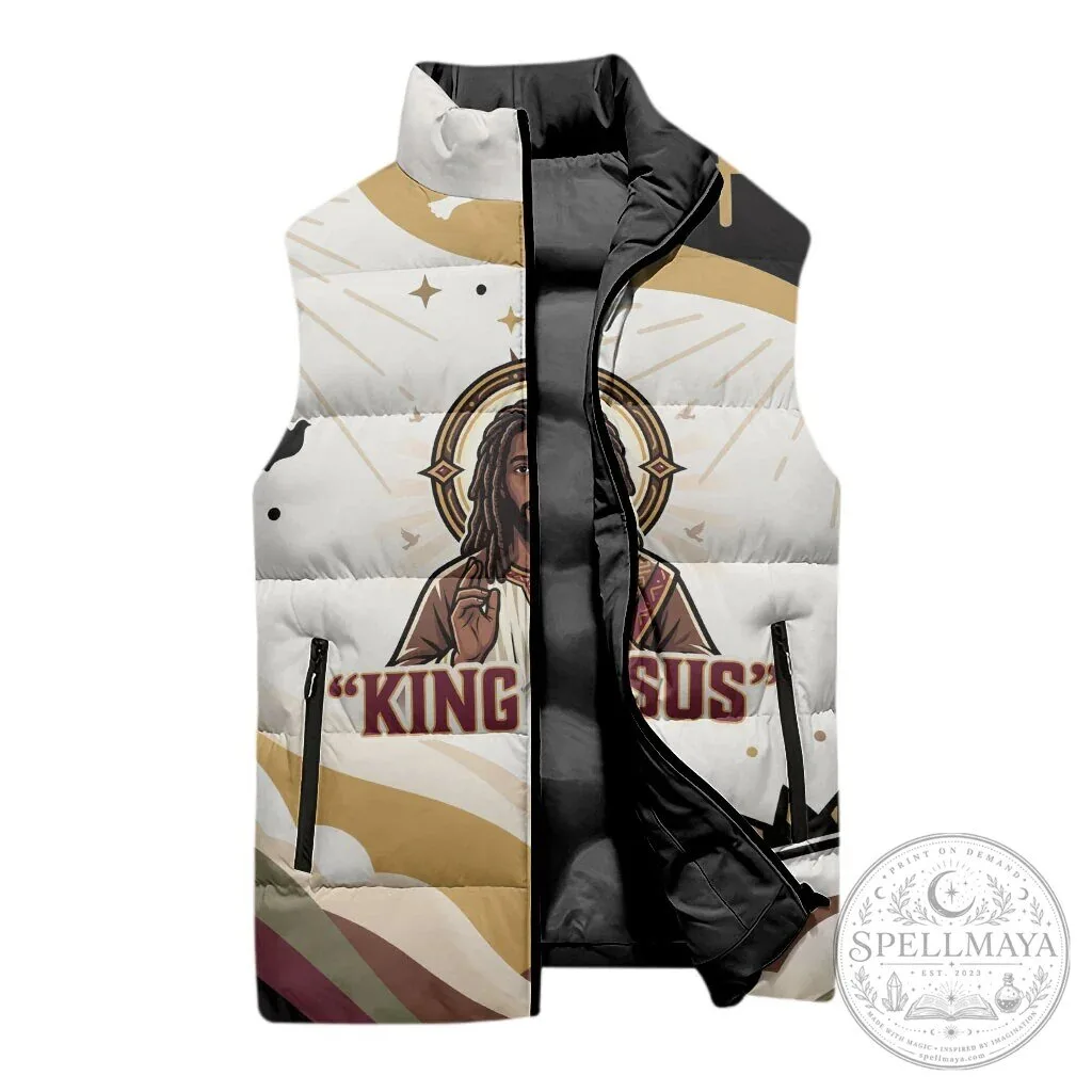 King Jesus African Black Christ Religious Christian Faith Holy Cross Dove Puffer Jacket 10 King Jesus African Black Christ Religious Christian Faith Holy Cross Dove Puffer Jacket