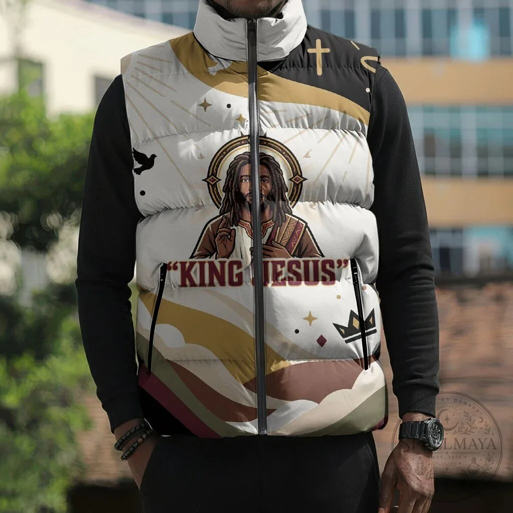 King Jesus African Black Christ Religious Christian Faith Holy Cross Dove Puffer Jacket 12 King Jesus African Black Christ Religious Christian Faith Holy Cross Dove Puffer Jacket