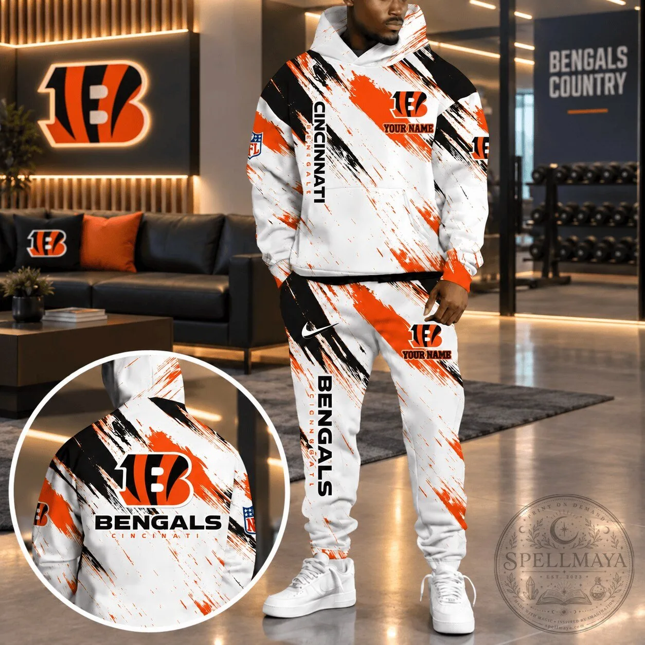 Cincinnati Bengals Personalized NFL Team Hoodie and Sweatpants Set