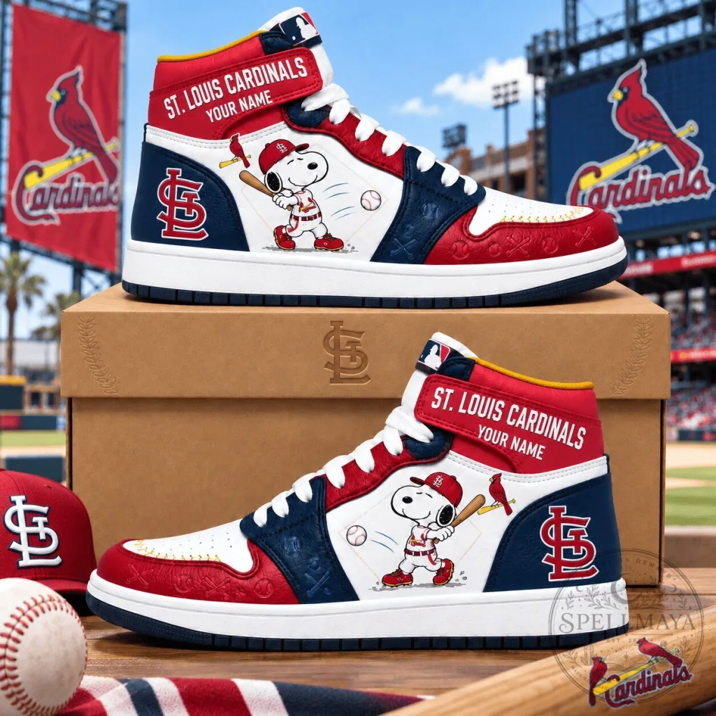 St. Louis Cardinals Snoopy Baseball Fan High Top Sneakers St. Louis Cardinals Snoopy Baseball Fan High Top Sneakers