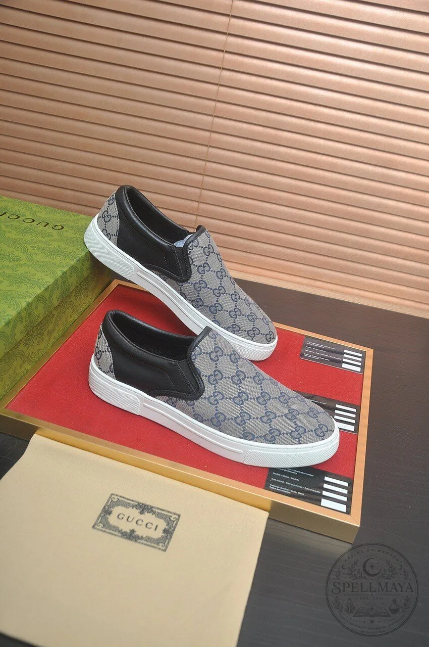 Gucci Monogram Slip-On Sneakers for Men and Women, Casual Designer Shoes 10 Gucci Monogram Slip-On Sneakers for Men and Women, Casual Designer Shoes