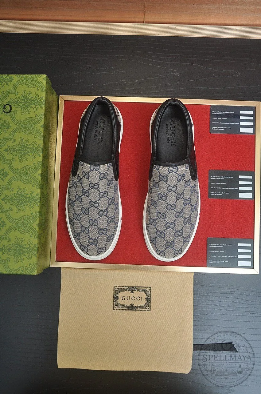 Gucci Monogram Slip-On Sneakers for Men and Women, Casual Designer Shoes 11 Gucci Monogram Slip-On Sneakers for Men and Women, Casual Designer Shoes