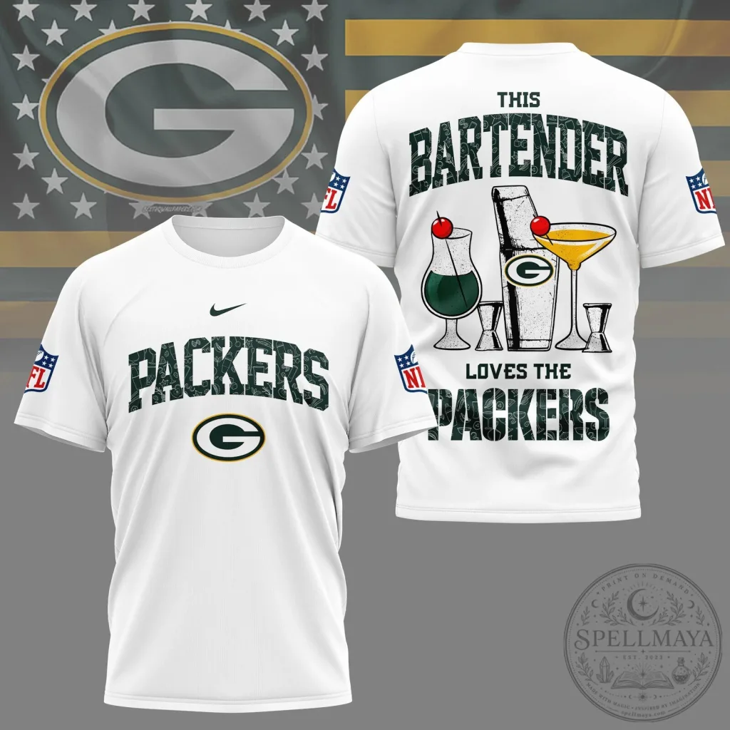 Green Bay Packers NFL Fan Shirt Bartender Loves The Packers T-Shirt Green Bay Packers NFL Fan Shirt Bartender Loves The Packers T-Shirt