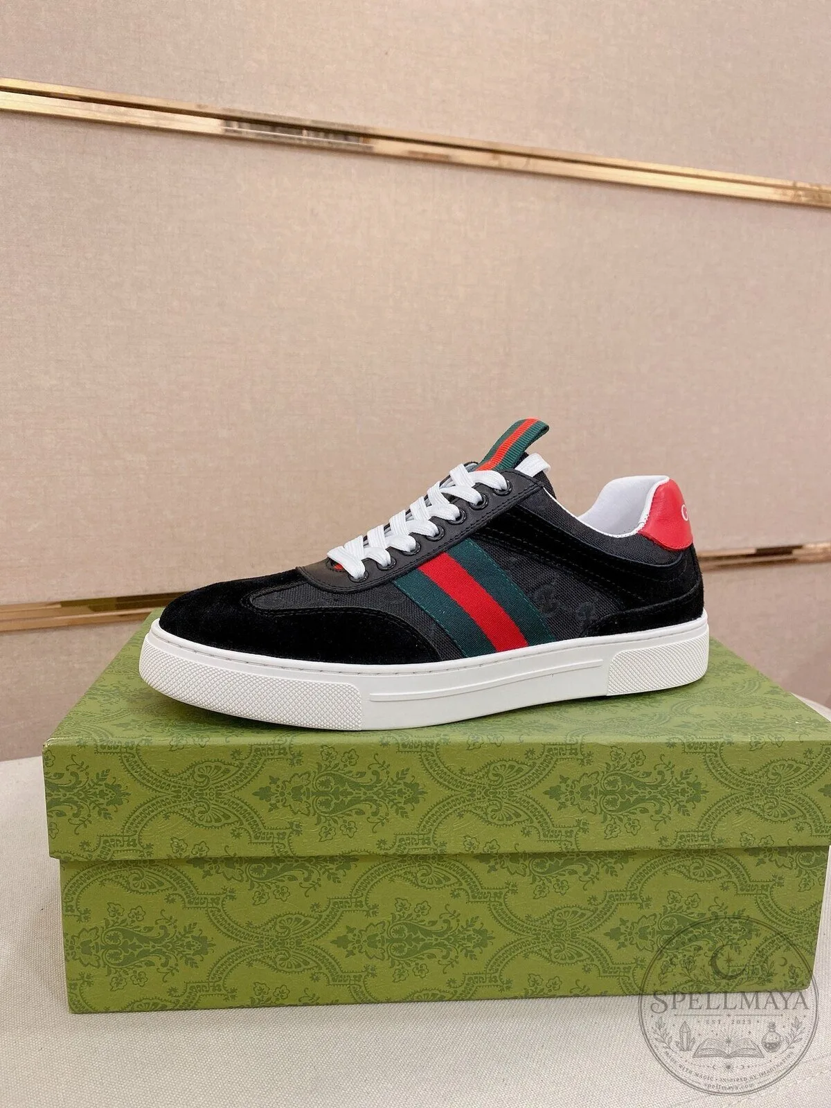 Gucci Black Monogram Stripe Fashion Sneaker Shoes for Men and Women 12 Gucci Black Monogram Stripe Fashion Sneaker Shoes for Men and Women