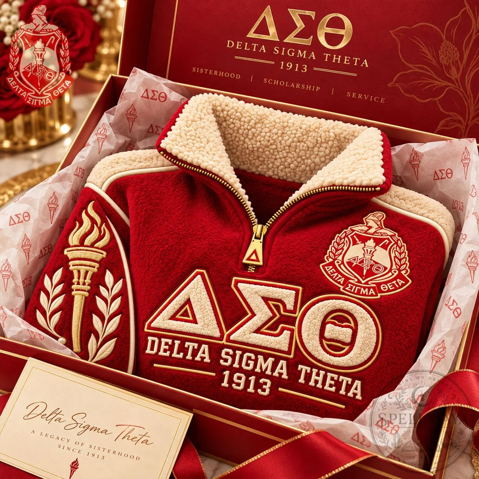 Delta Sigma Theta Sorority 1913 Sherpa Quarter Zip Pullover Sweatshirt 8 Delta Sigma Theta Sorority 1913 Sherpa Quarter Zip Pullover Sweatshirt