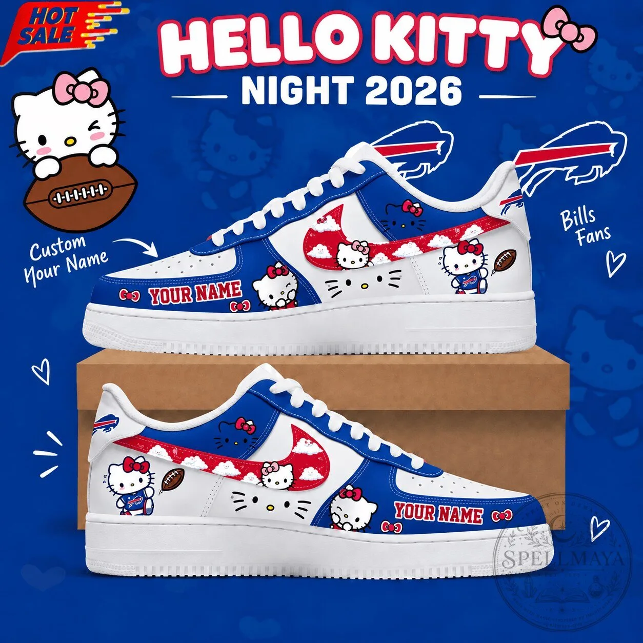 Buffalo Bills NFL x Hello Kitty Custom Name Low Top Sneakers for Fans 6 Buffalo Bills NFL x Hello Kitty Custom Name Low Top Sneakers for Fans