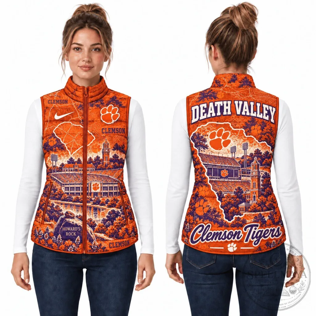 Clemson Tigers Death Valley Howard's Rock Puffer Vest Clemson Tigers Death Valley Howard's Rock Puffer Vest