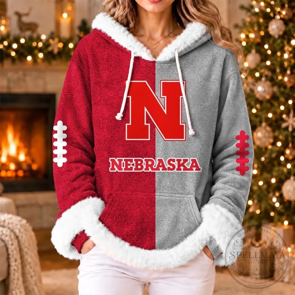 Nebraska Cornhuskers Football Team Split Design Hoodie 1 Nebraska Cornhuskers Football Team Split Design Hoodie