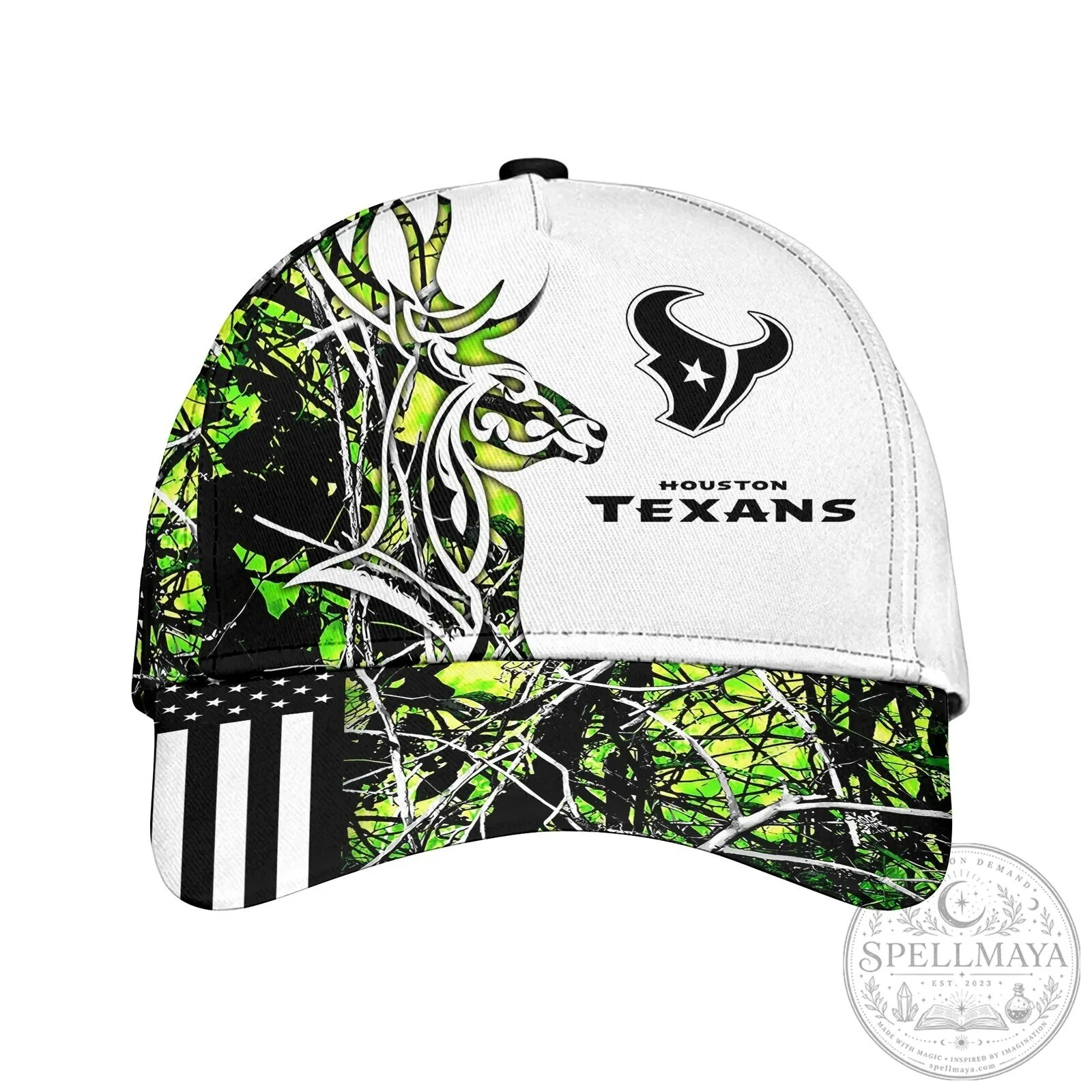 Houston Texans Hunting Camouflage Deer Antler Cap Hat