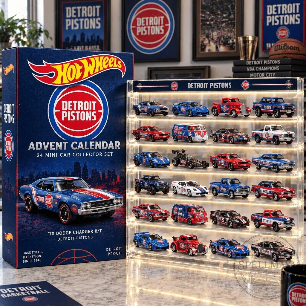 Detroit Pistons Hot Wheels 24 Mini Car Collector Set Advent Calendar 2D 3 Detroit Pistons Hot Wheels 24 Mini Car Collector Set Advent Calendar
