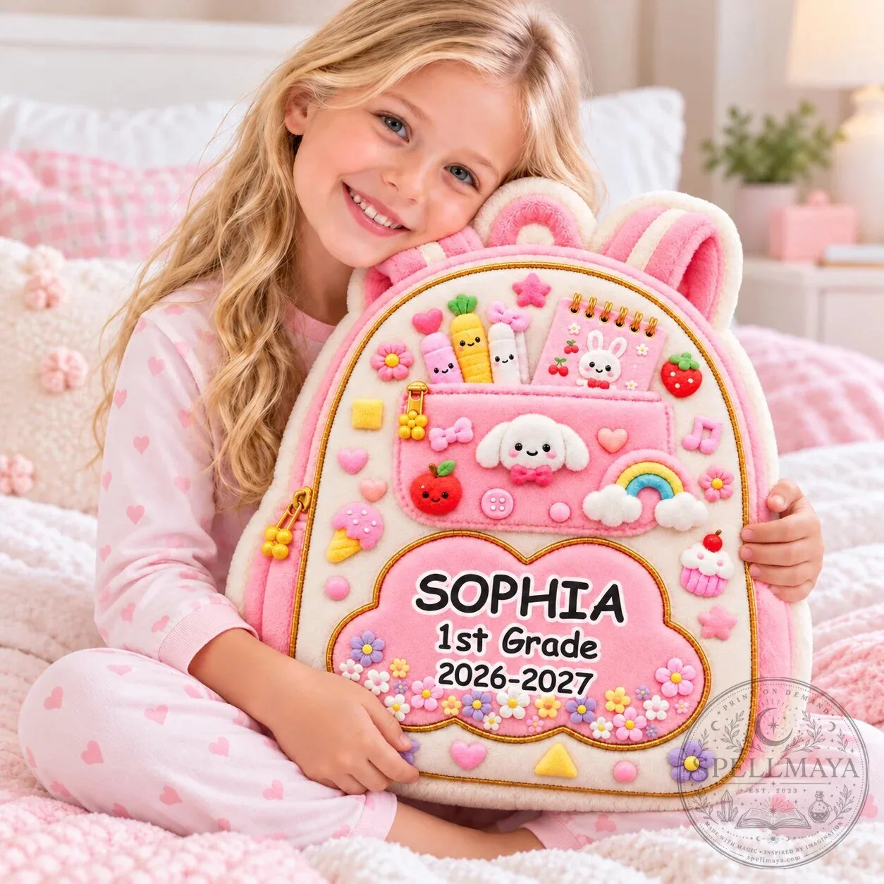 Personalized Backpack Shaped Kids Name Pillow 11 Personalized Backpack Shaped Kids Name Pillow