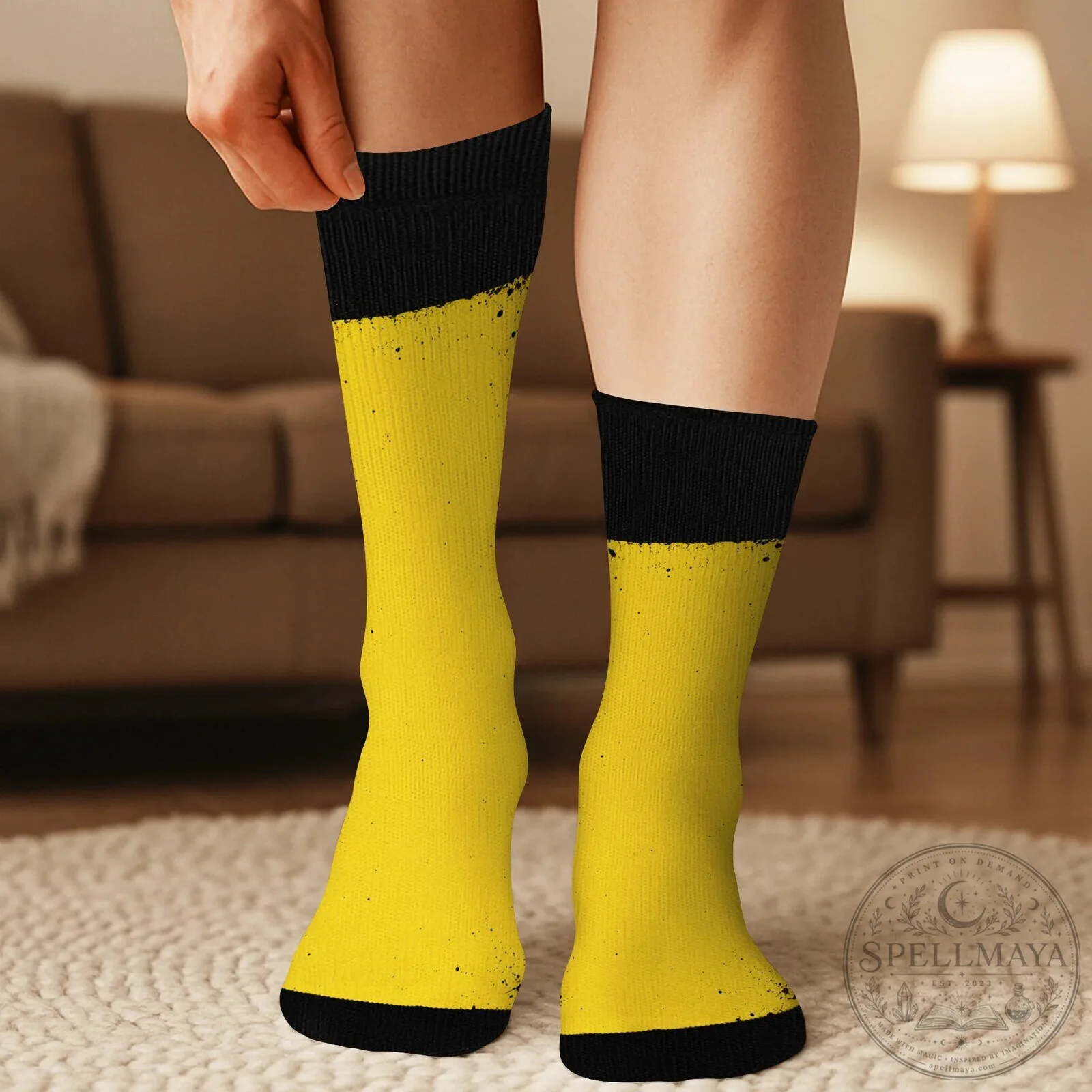 Caution I'm Reading Personalized Book Lover Gift Socks 9 Caution I