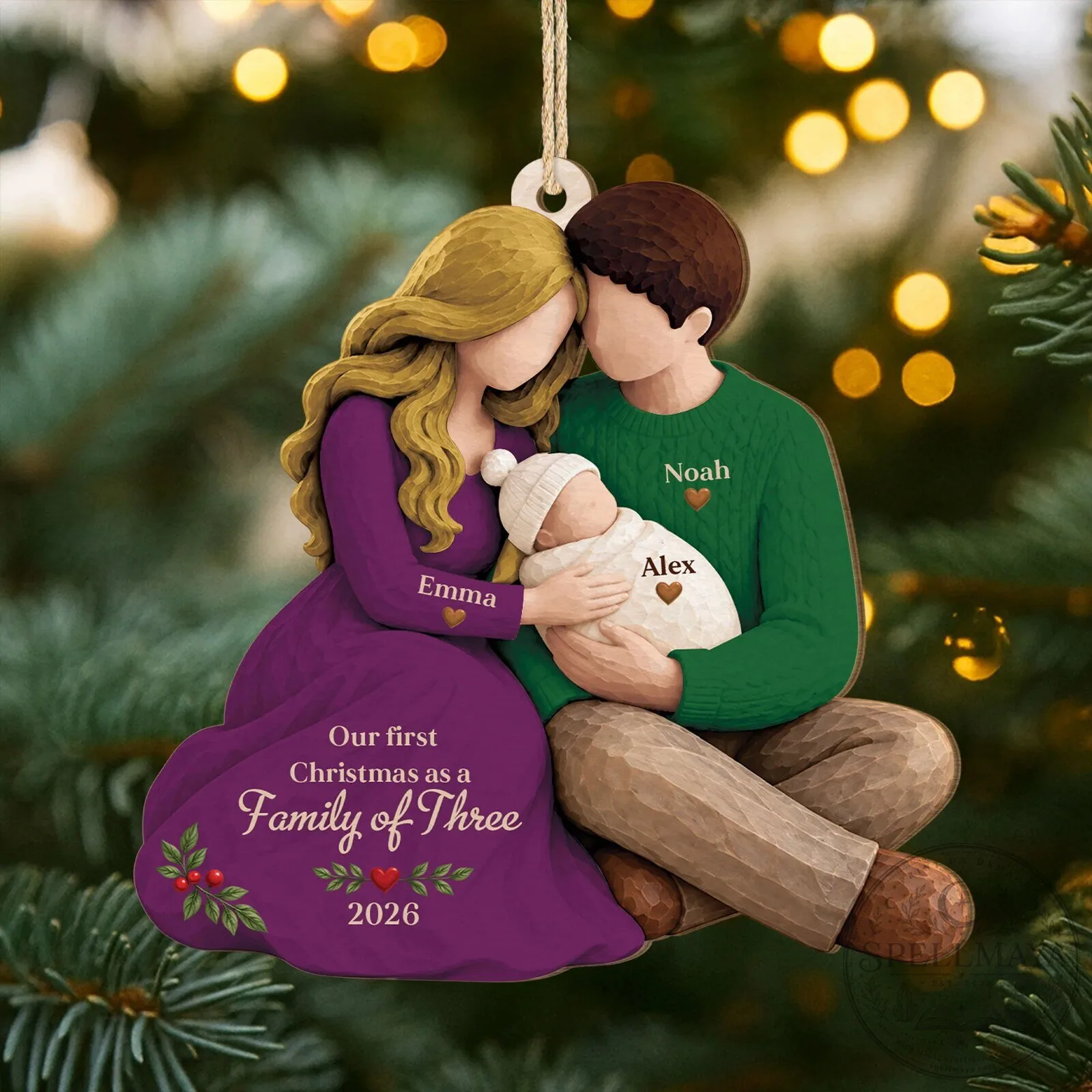 Personalized Ornament for Our First Christmas as a Family of Three 11 Personalized Ornament for Our First Christmas as a Family of Three