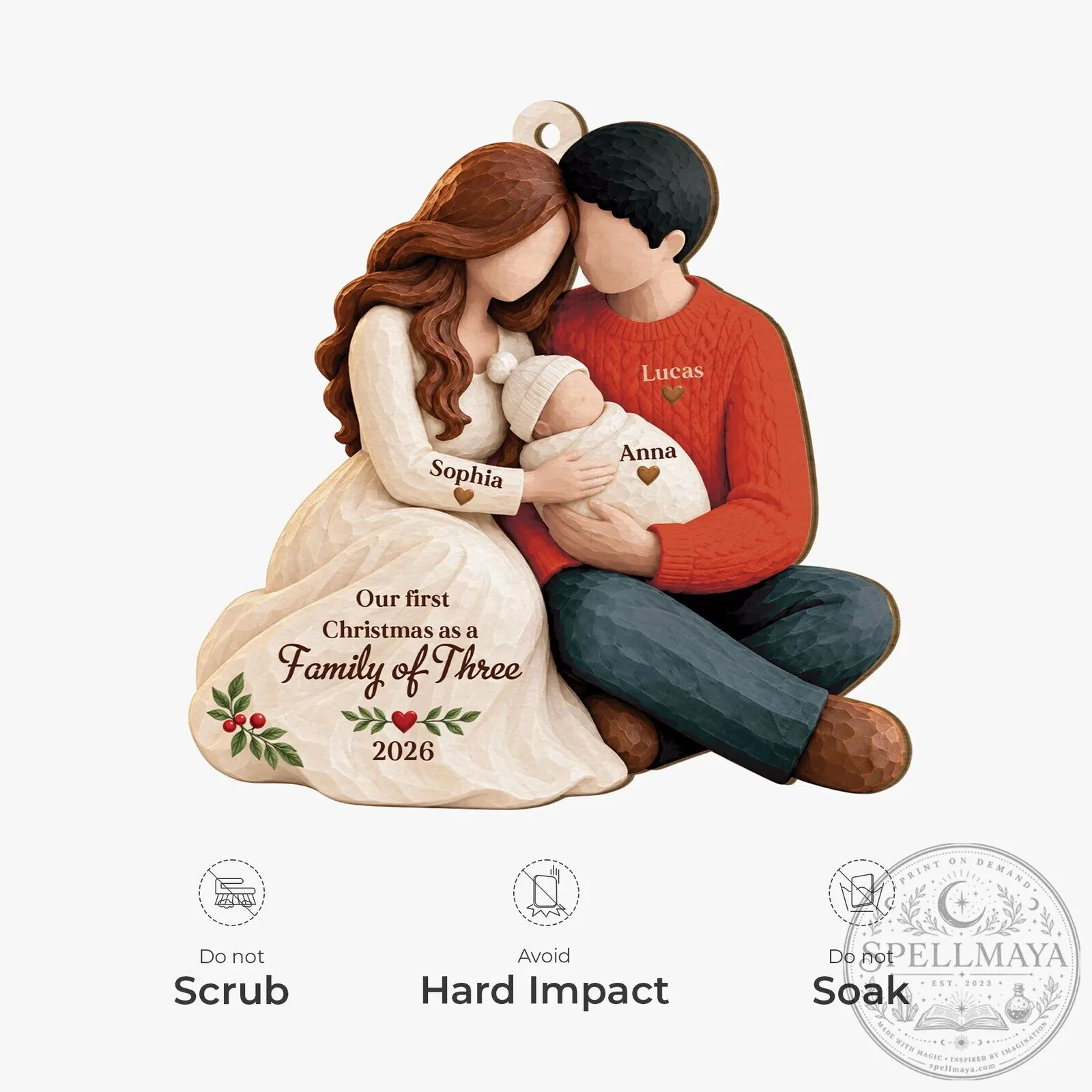 Personalized Ornament for Our First Christmas as a Family of Three 14 Personalized Ornament for Our First Christmas as a Family of Three