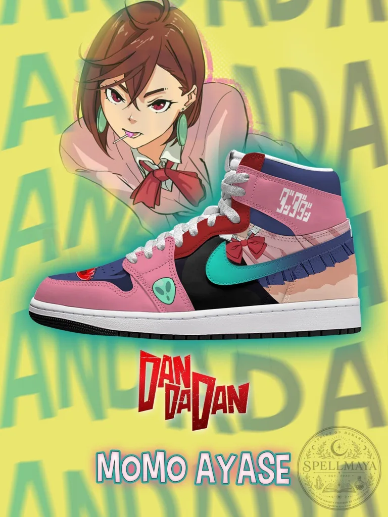 Momo Ayase Dandadan Anime High-Top Sneakers Custom Footwear Shoes 49 Momo Ayase Dandadan Anime High-Top Sneakers Custom Footwear Shoes