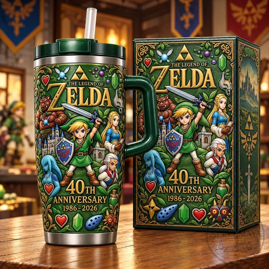 40th Anniversary Insulated Tumbler with Handle - The Legend of Zelda Stainless Steel Edition 40th Anniversary Insulated Tumbler with Handle - The Legend of Zelda Stainless Steel Edition
