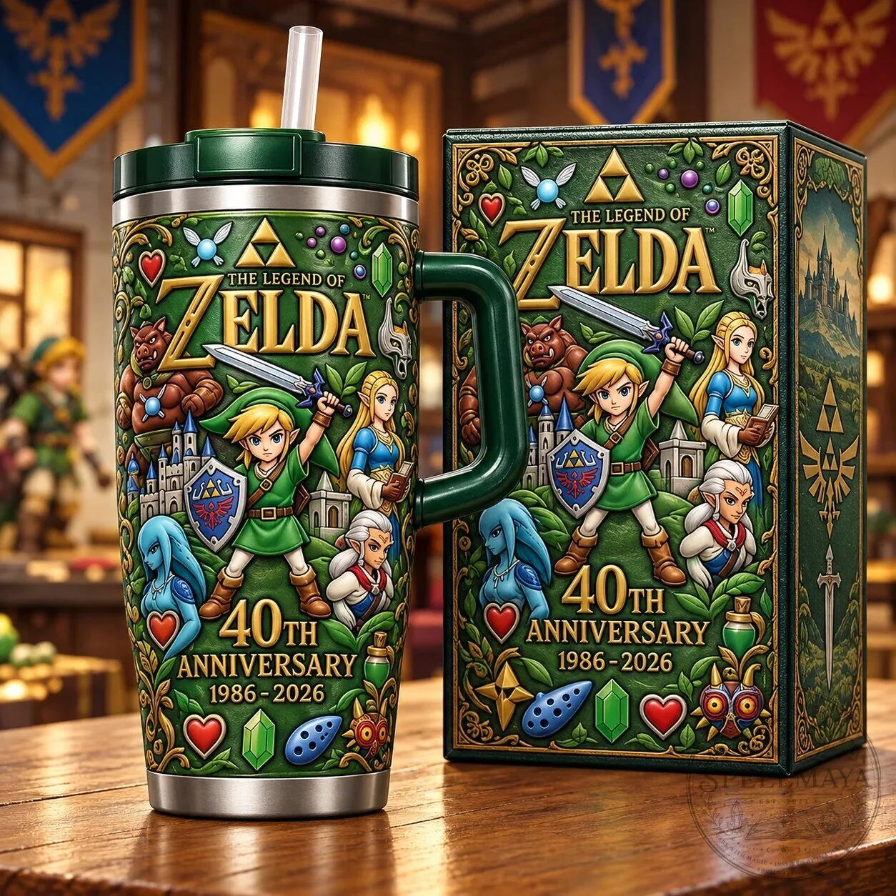 40th Anniversary Insulated Tumbler with Handle - The Legend of Zelda Stainless Steel Edition 2 40th Anniversary Insulated Tumbler with Handle - The Legend of Zelda Stainless Steel Edition