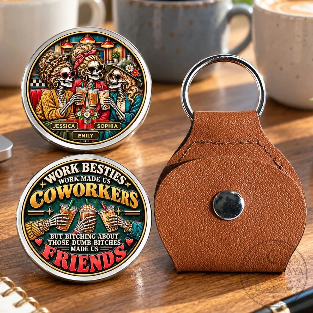 Personalized Work Besties Coworkers Friends Pocket Hug Keychain Gift 12 Personalized Work Besties Coworkers Friends Pocket Hug Keychain Gift