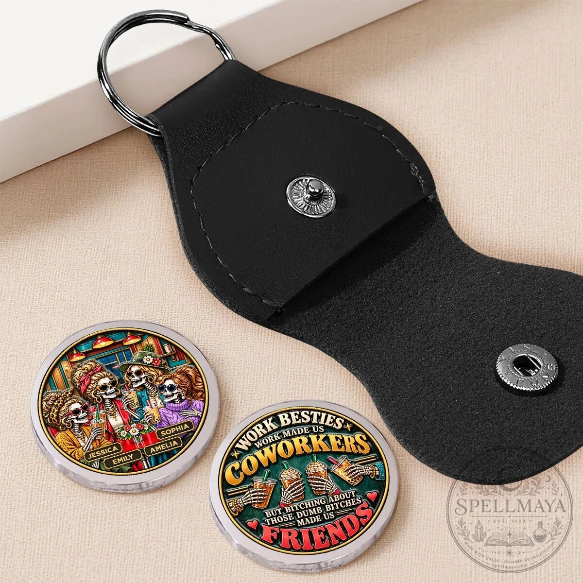 Personalized Work Besties Coworkers Friends Pocket Hug Keychain Gift 13 Personalized Work Besties Coworkers Friends Pocket Hug Keychain Gift