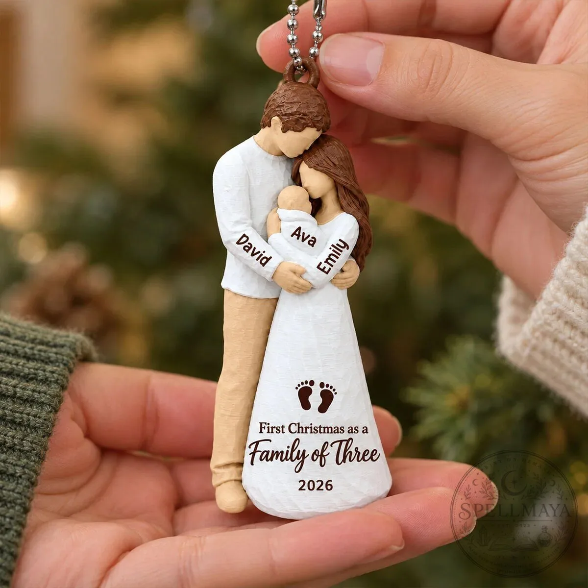 Personalized First Christmas As Family Of Three New Parents Holiday Ornament 40 Personalized First Christmas As Family Of Three New Parents Holiday Ornament