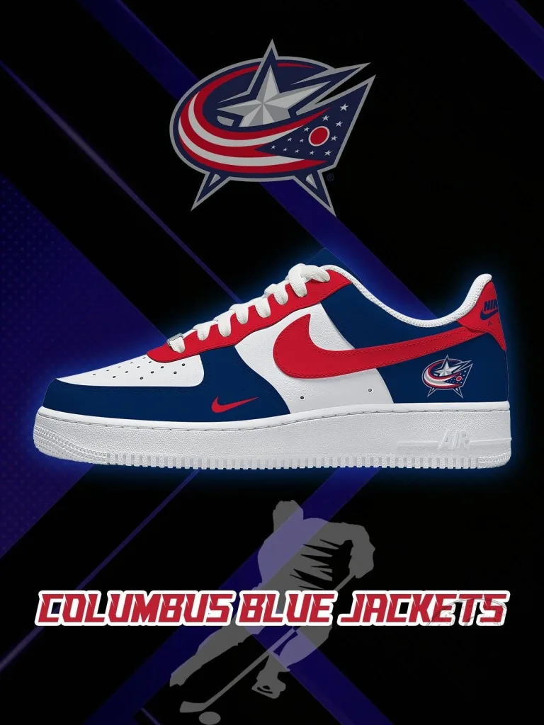 Columbus Blue Jackets NHL Team Logo Custom Sneakers 38 Columbus Blue Jackets NHL Team Logo Custom Sneakers