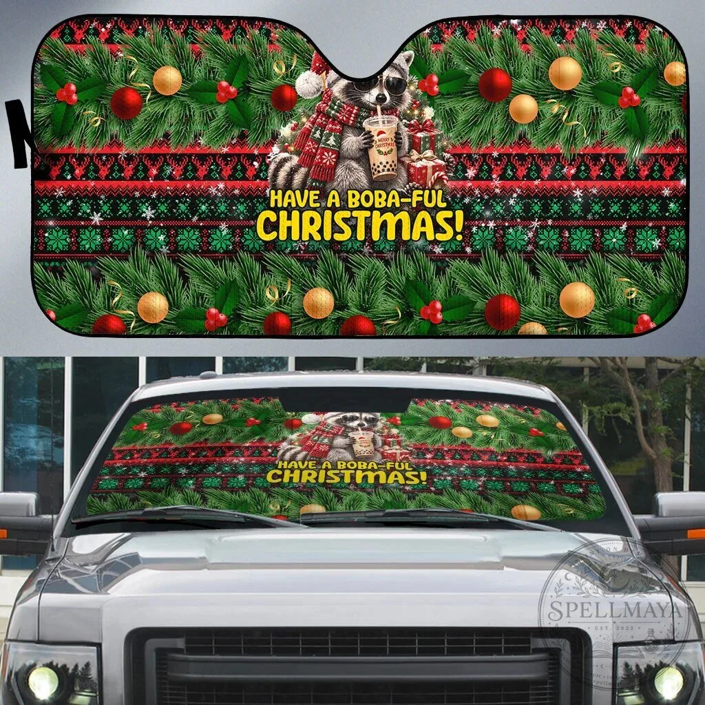 Chicago Bears 106th Anniversary Advent Calendar Blind Box 25 Funny Christmas Raccoon Drinking Boba Tea Car Sun Shade