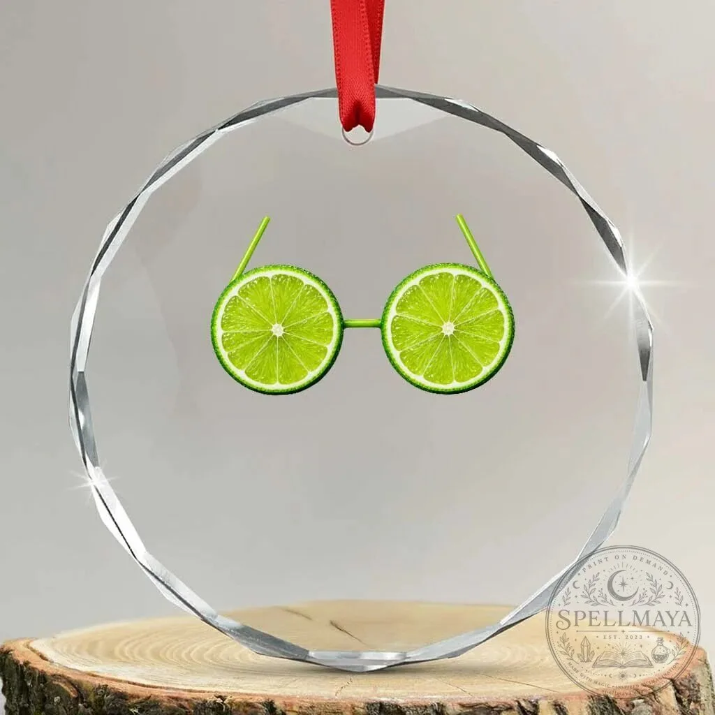 Funny Lime Slice Glasses Crystal Glass Ornament, Sarcastic Party Vibe Decoration