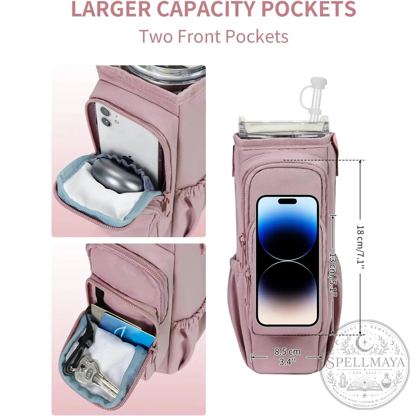 Insulated Tumbler Carrier Bag with Adjustable Strap and Pockets for Water Bottles 13 Insulated Tumbler Carrier Bag with Adjustable Strap and Pockets for Water Bottles