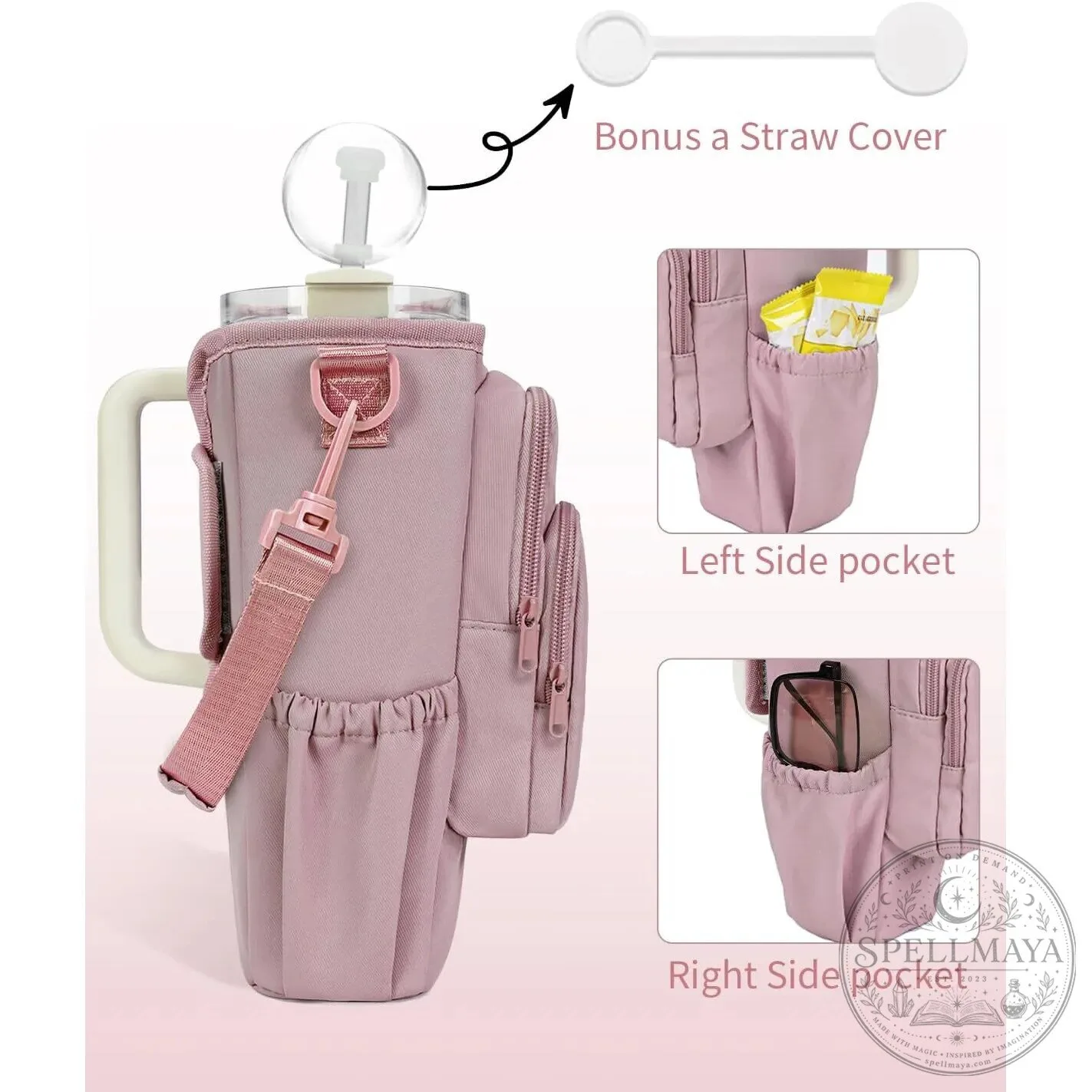 Insulated Tumbler Carrier Bag with Adjustable Strap and Pockets for Water Bottles 14 Insulated Tumbler Carrier Bag with Adjustable Strap and Pockets for Water Bottles