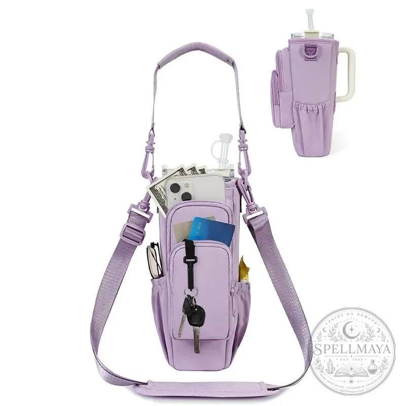 Insulated Tumbler Carrier Bag with Adjustable Strap and Pockets for Water Bottles 18 Insulated Tumbler Carrier Bag with Adjustable Strap and Pockets for Water Bottles