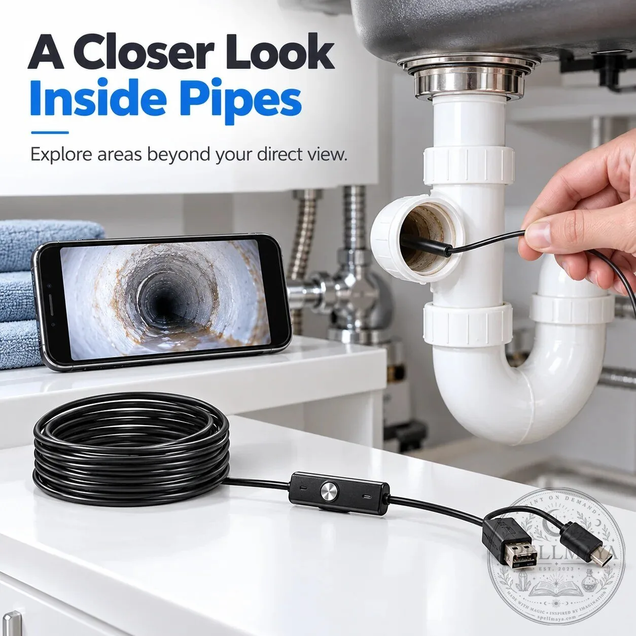 High Resolution Waterproof Endoscope Camera for Pipe Inspection and Repair 11 High Resolution Waterproof Endoscope Camera for Pipe Inspection and Repair