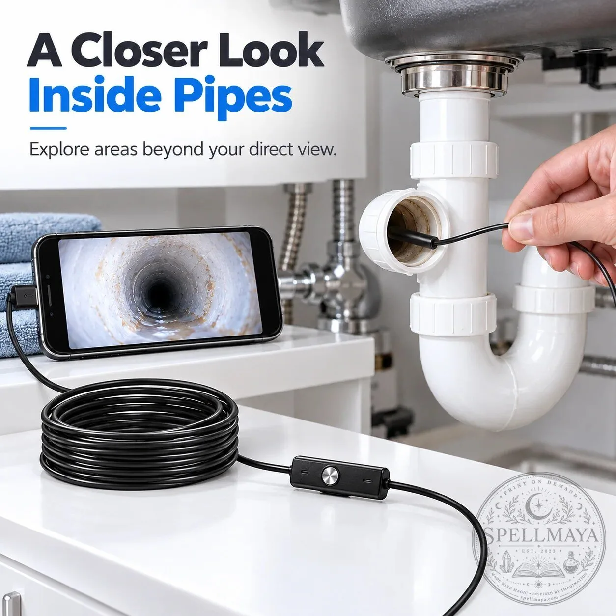 High Resolution Waterproof Endoscope Camera for Pipe Inspection and Repair 15 High Resolution Waterproof Endoscope Camera for Pipe Inspection and Repair